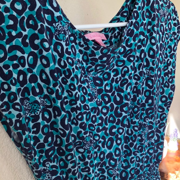 Lilly Pulitzer blue/ turquoise leopard print dress - Picture 2 of 8